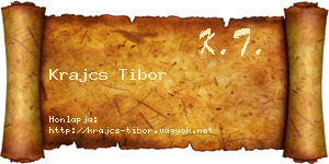Krajcs Tibor névjegykártya